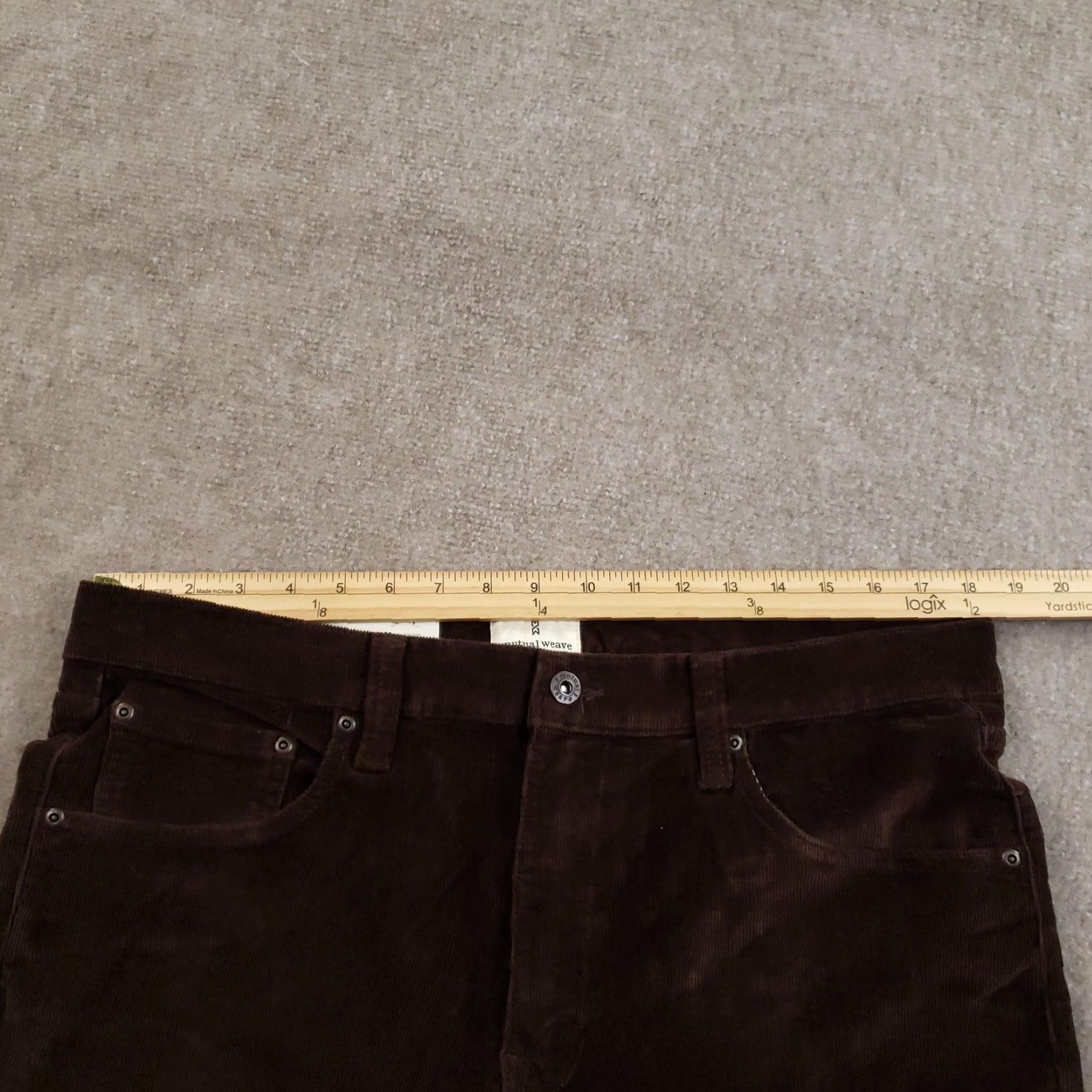 Vintage Mutual Weave Pants Mens 36x30 Slim Brown Corduroy 5-Pocket Stretch Flex Casual Size US 36 / EU 52 - 5 Thumbnail