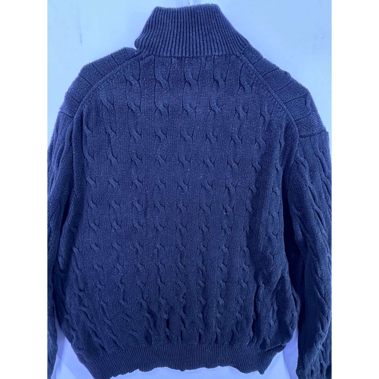 Polo Ralph Lauren Polo Ralph Lauren Black Cable Knit 1/4Zip Purple Pony SizeXL Size US XL / EU 56 / 4 - 12 Thumbnail