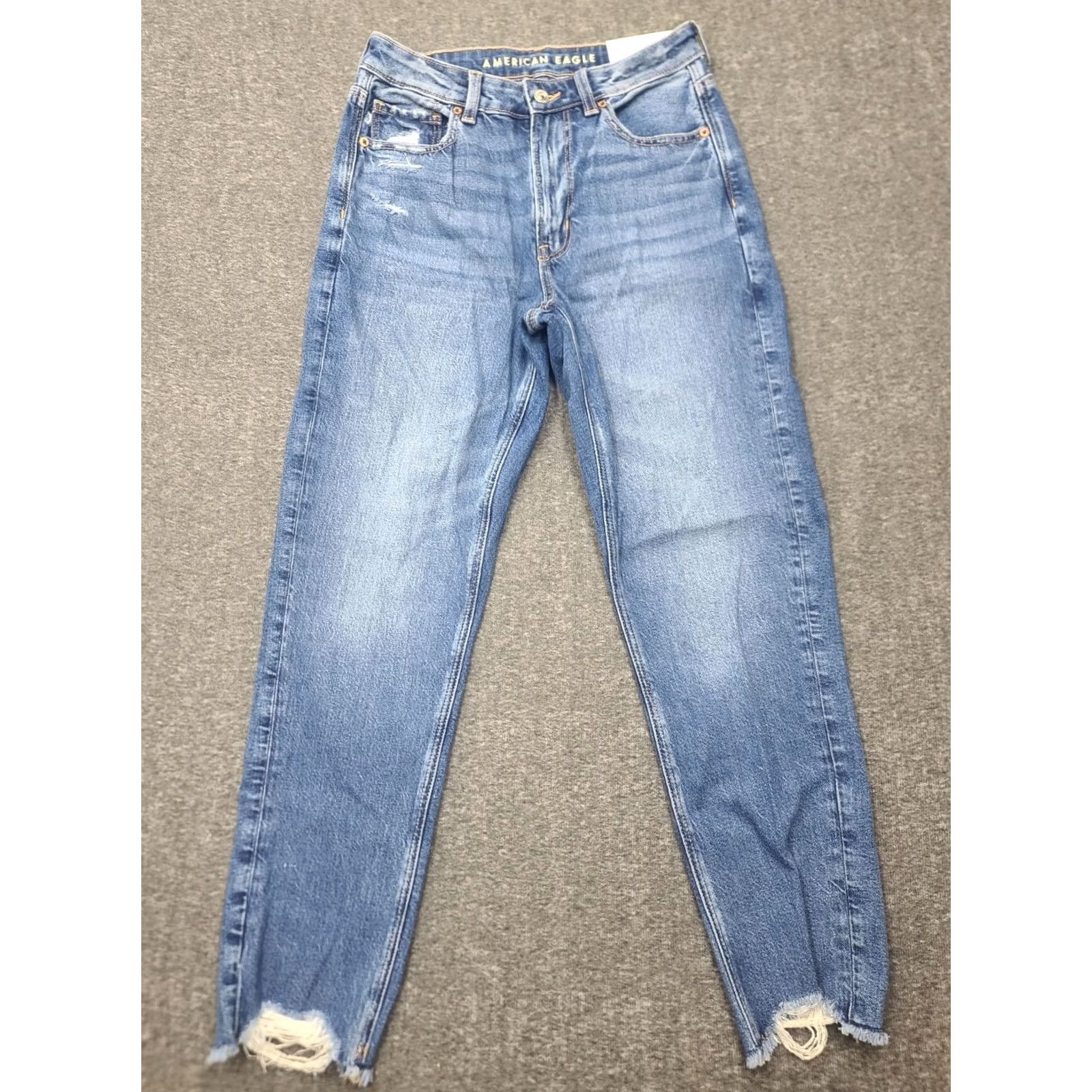 American Eagle Outfitters VINTAGE American Eagle Strigid Mom Jeans 6 28W High Rise Destructed NWT Bright Star Blue Women Jeans Weekend Retro 90s Boys Girls Mens Womens Size 28" / US 6 / IT 42 - 2 Thumbnail