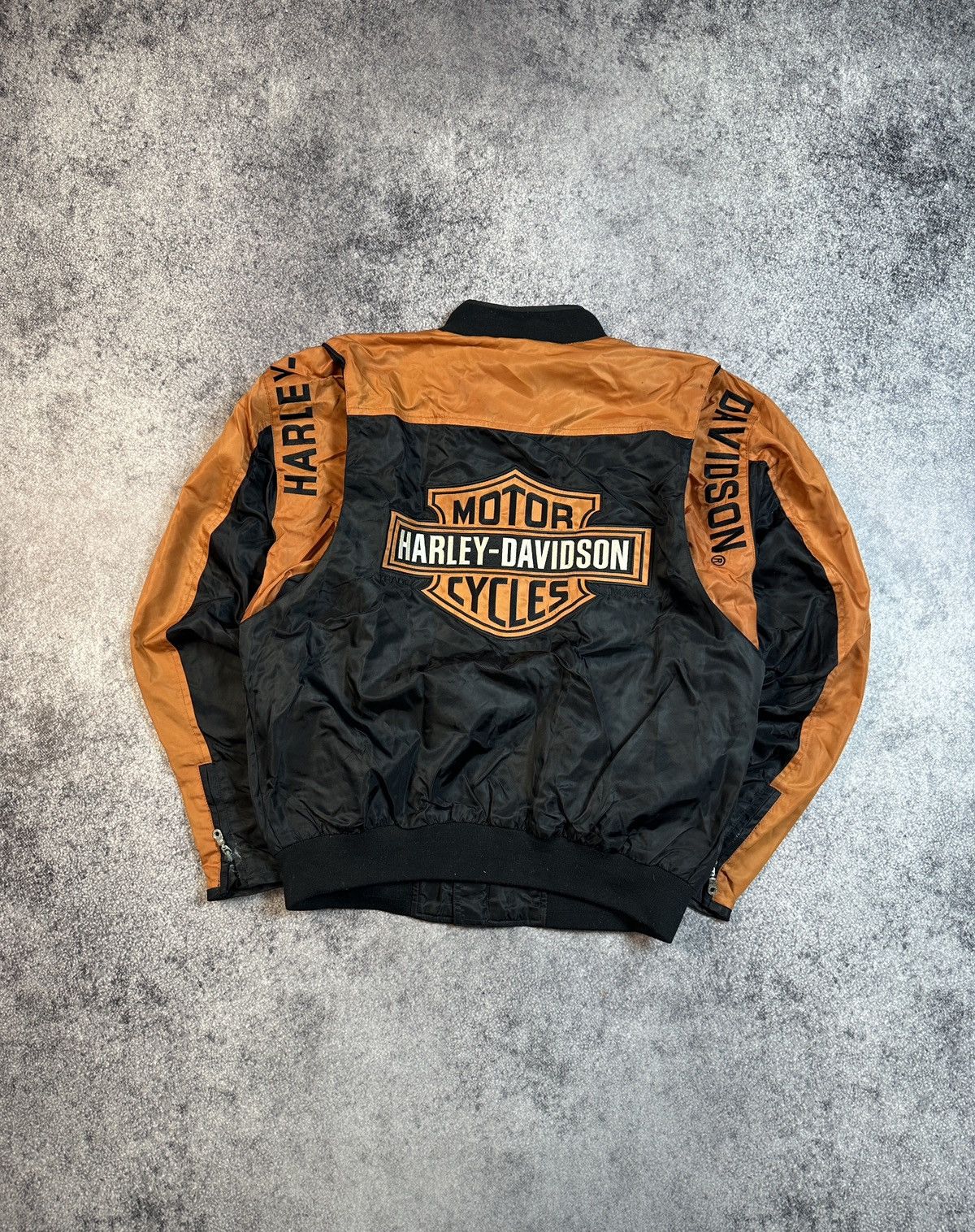 Harley Davidson Vintage Harley-Davidson Big Logo Back Jacket Racing Biker M Size US M / EU 48-50 / 2 - 1 Thumbnail
