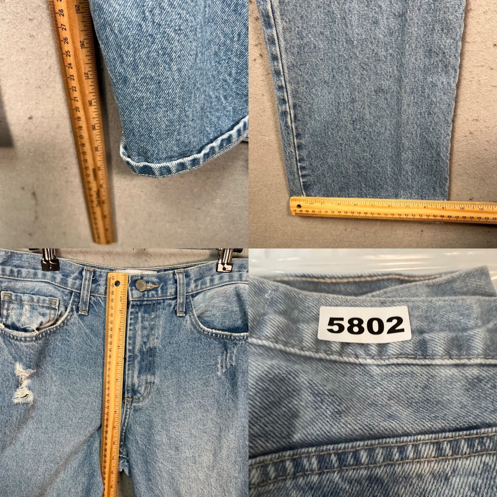 Denime Just Black Denim Jeans Womens Size 29 High-Waisted Distressed Light Wash Blue Silk? Size 29" - 8 Thumbnail