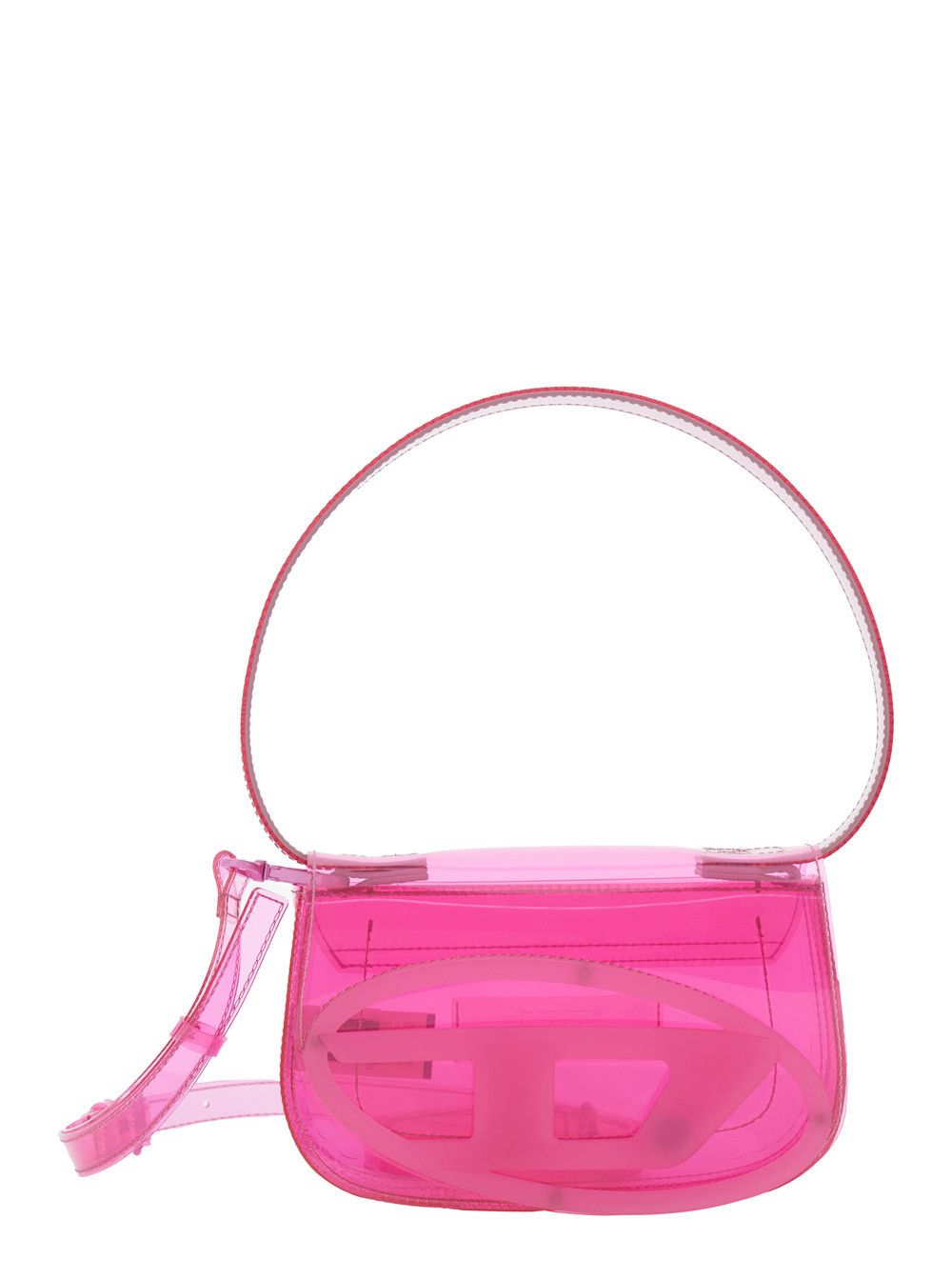 Diesel Shoulder Bag '1DR' with Oval D Patch and Semi-Transparent Design in Pink for Women Size ONE SIZE - 1 Thumbnail