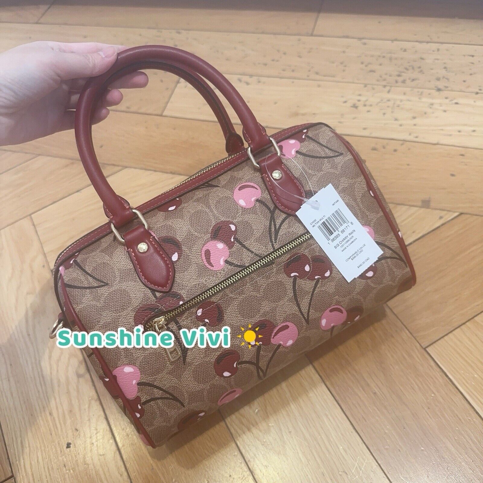 Coach NWT COACH Rowan Satchel Bag In Signature Cherry Print CY692 Size ONE SIZE - 3 Thumbnail