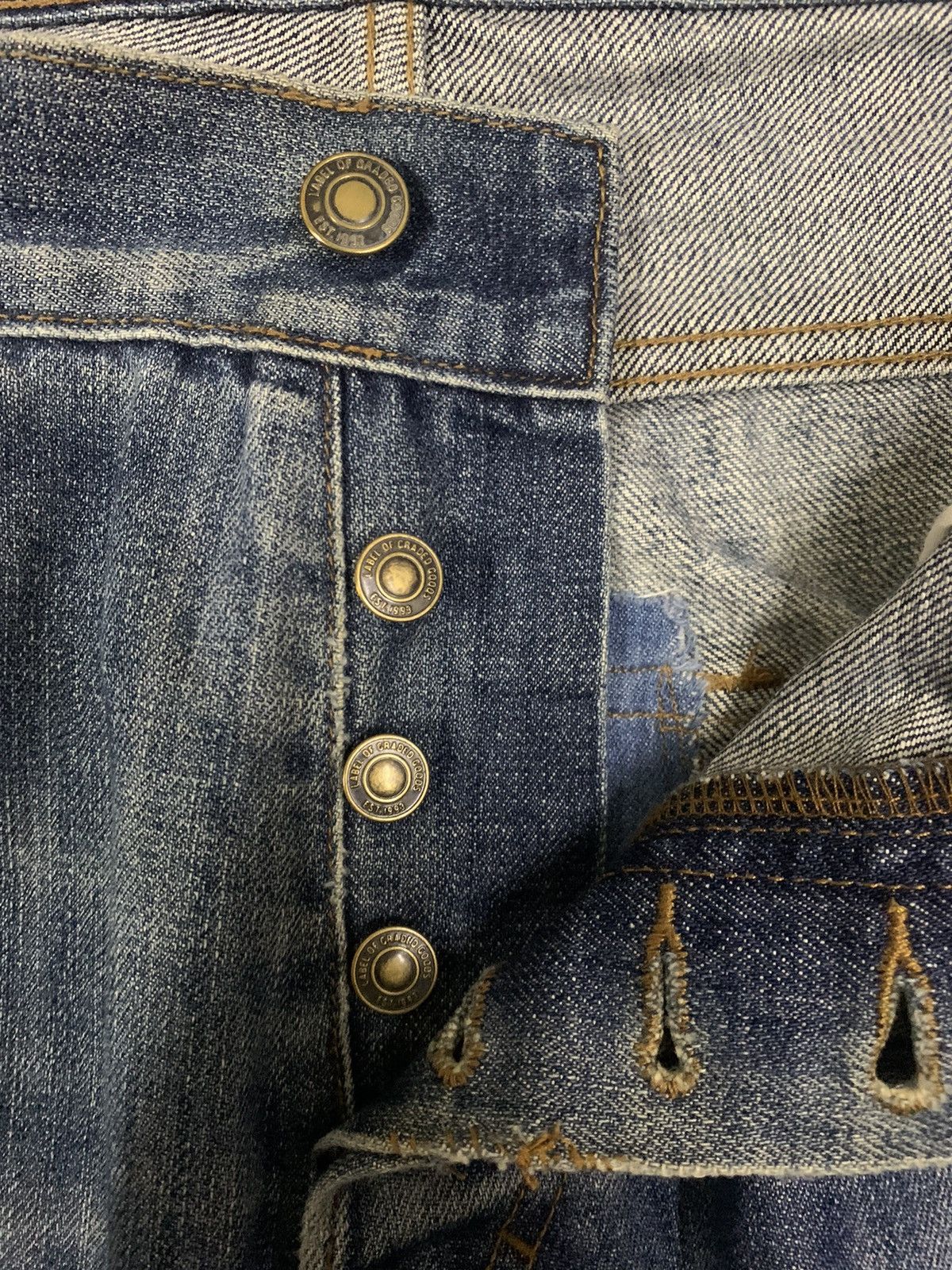 L.O.G.G. Y2K L.O.G.G. Double Knees Patches Loose Distressed Jeans Size US 35 - 4 Thumbnail