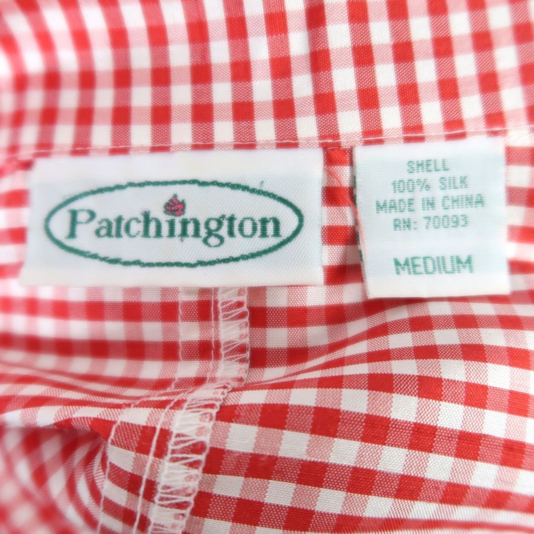 Vintage Patchington jacket shirt M red white gingham silk open Womens Size M / US 6-8 / IT 42-44 - 5 Thumbnail