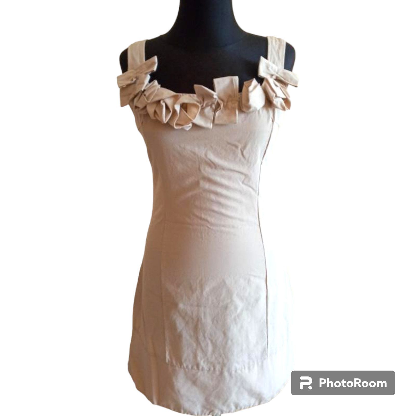 Other Beige Cottone/Silk Mini Dress sz S Agata NEW Size S / US 4 / IT 40 - 1 Thumbnail