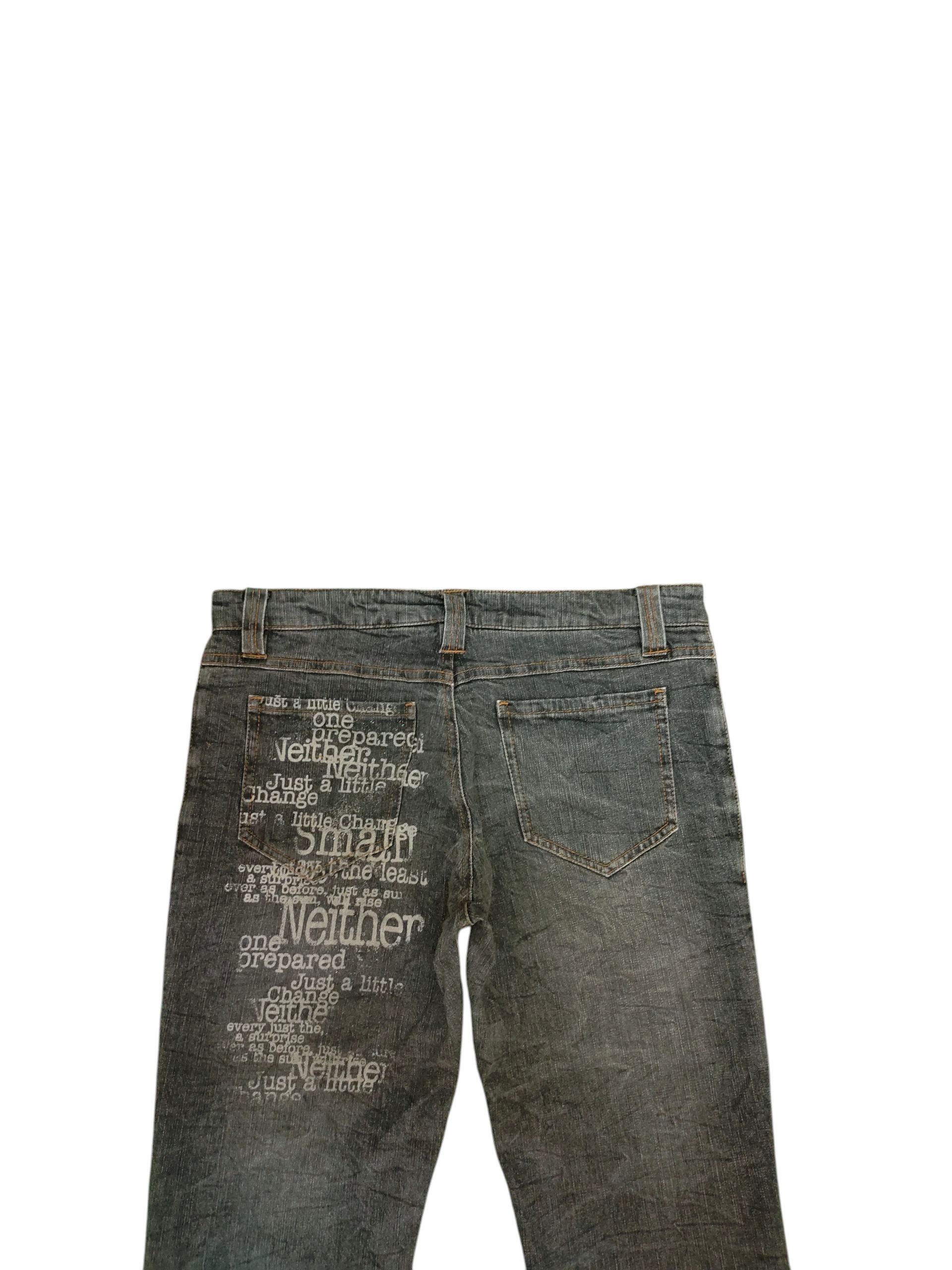 Hysteric Glamour Flare Jeans Japanese Brand Poem Printed Denim Bootcut Y2k Size US 30 / EU 46 - 10 Thumbnail
