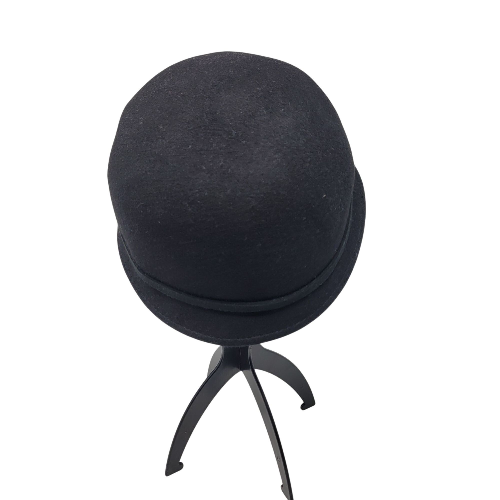 Designer Giovannio Womens Black Wool Felt Cloche Hat Ribbon Flower Bo Size ONE SIZE - 6 Thumbnail
