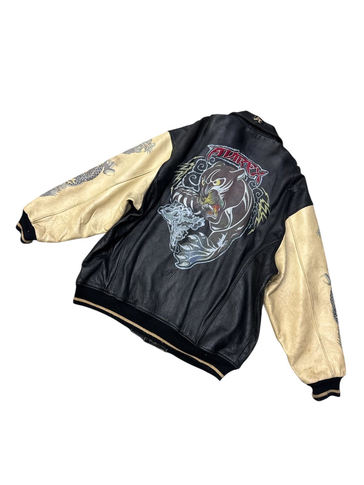 Avirex VINTAGE AVIREX USA VARSITY DRAGON LEATHER JACKET Size US XXL / EU 58 / 5 - 1 Thumbnail