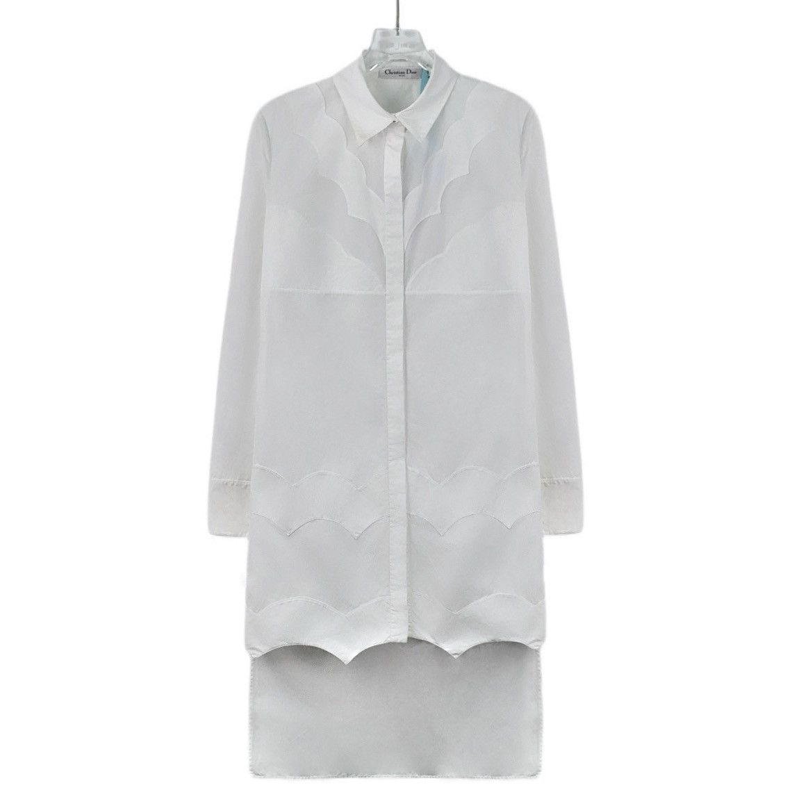 Dior Dior Lapel Long Sleeve Irregular Wave Hem Shirt Dress K26WX Size XS / US 0-2 / IT 36-38 - 1 Thumbnail