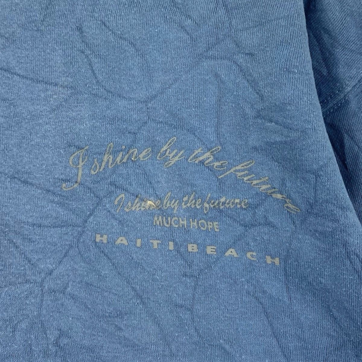 Vintage HAITI BEACH Hawaii Style Design Print Blue Sweatshirt Size US M / EU 48-50 / 2 - 3 Thumbnail