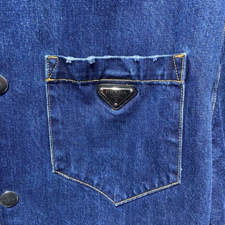 Prada Prada Triangle logo denim short sleeves 2502-Nextarrow Size US XL / EU 56 / 4 - 5 Thumbnail
