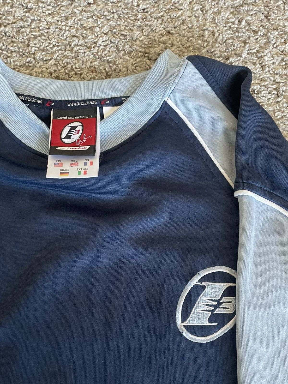 Reebok Vintage Y2K navy blue/baby blue two tone long sleeve Size US XXL / EU 58 / 5 - 3 Thumbnail