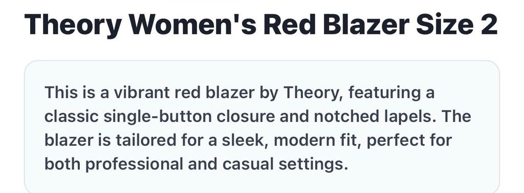 Theory NWOT Theory 94% WOOL red one button lapel blazer jacket sz 2 Size XS / US 0-2 / IT 36-38 - 8 Thumbnail