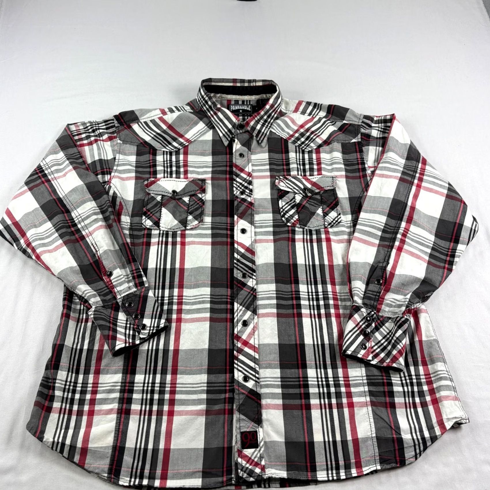 Vintage Panhandle Slim Shirt Mens XL Plaid Pearl Snap Embroidered Western Rodeo Size US XL / EU 56 / 4 - 3 Thumbnail