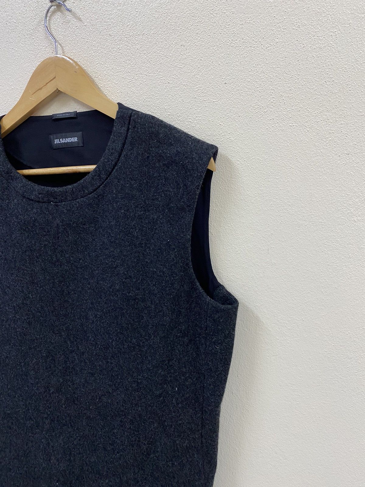 Jil Sander RARE Jil Sander Archive 🇮🇹 Minimalist Boiled Wool Vest Size US L / EU 52-54 / 3 - 4 Thumbnail