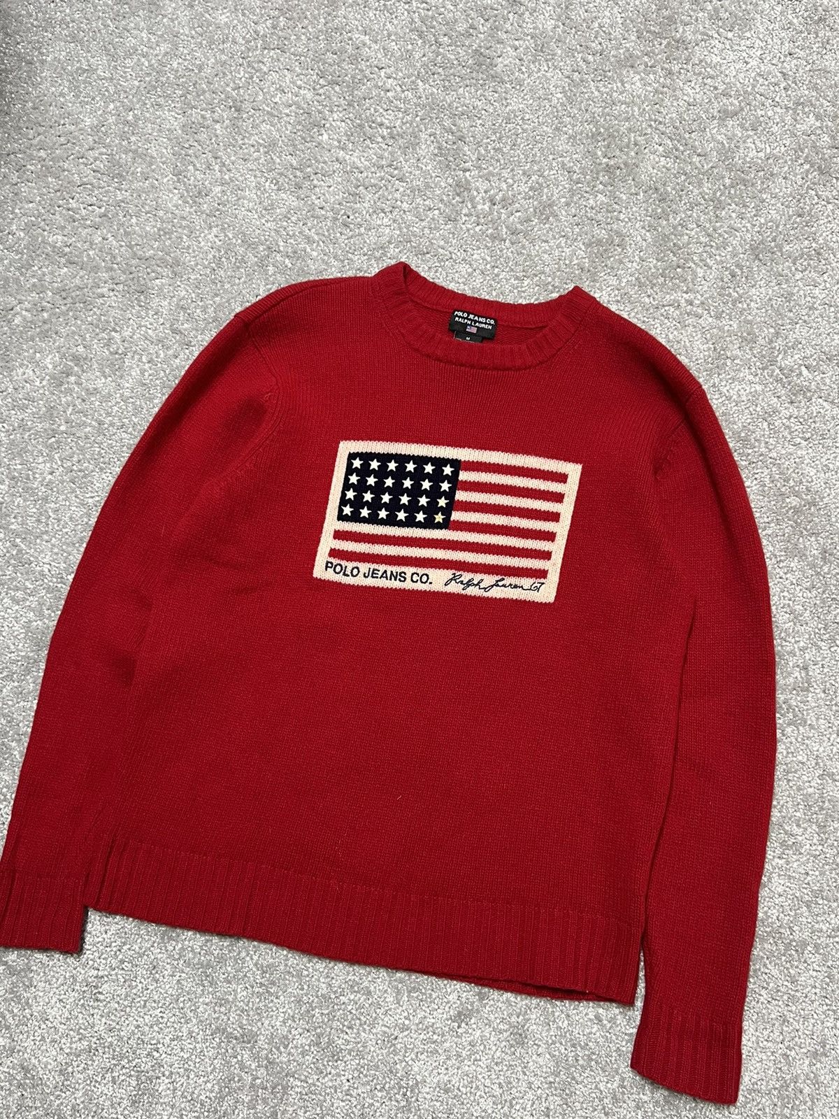 Polo Ralph Lauren Polo Ralph Lauren USA Flag Sweater Knit Size M Size US M / EU 48-50 / 2 - 3 Thumbnail