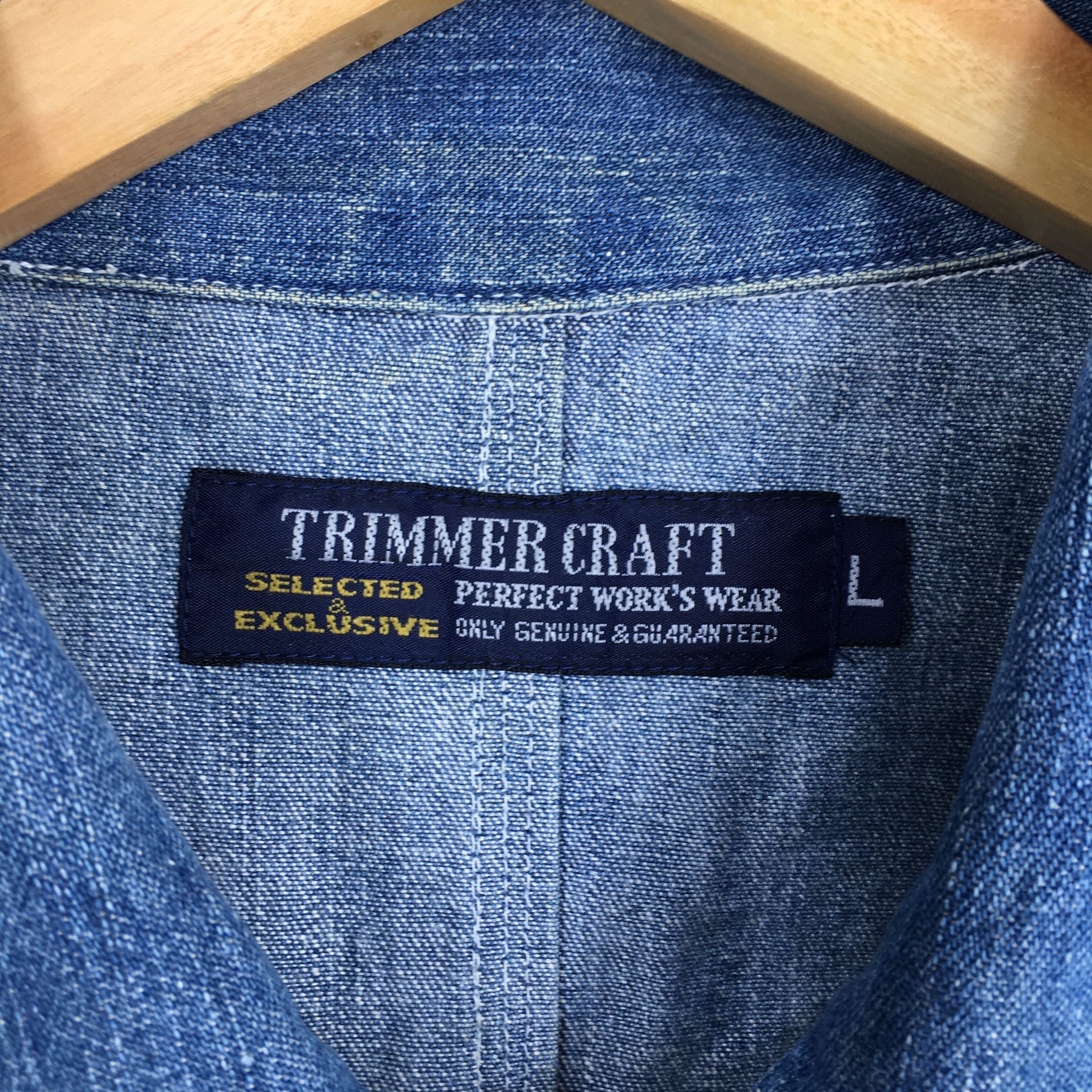 Japanese Brand Vintage 1980s Denim Labor Workwear Button Jacket Large Size US L / EU 52-54 / 3 - 4 Thumbnail
