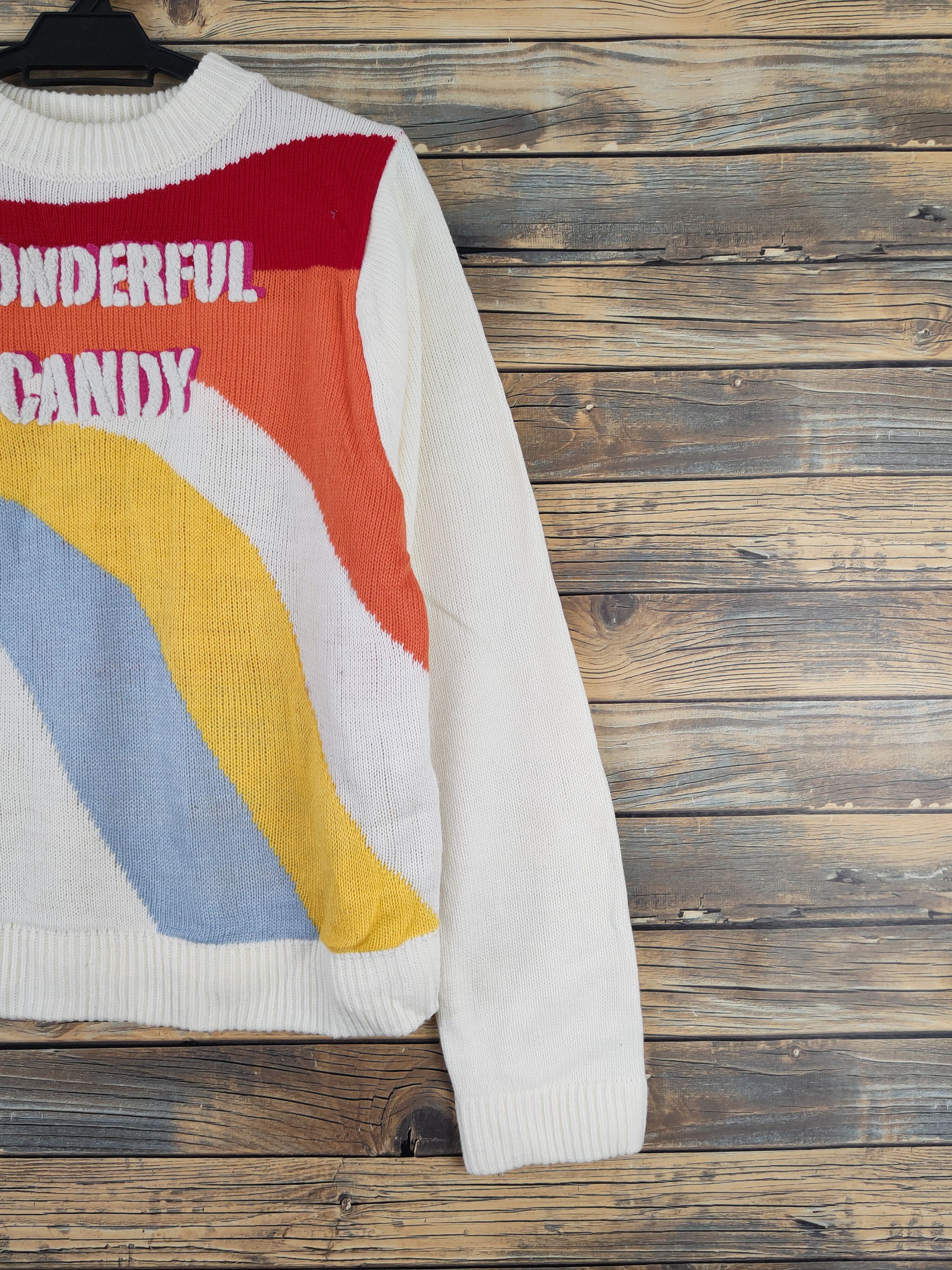 Japanese Brand × Vintage Candy Stripper Ivory Knitwear Sweatshirts #W2162 Size M / US 6-8 / IT 42-44 - 5 Thumbnail