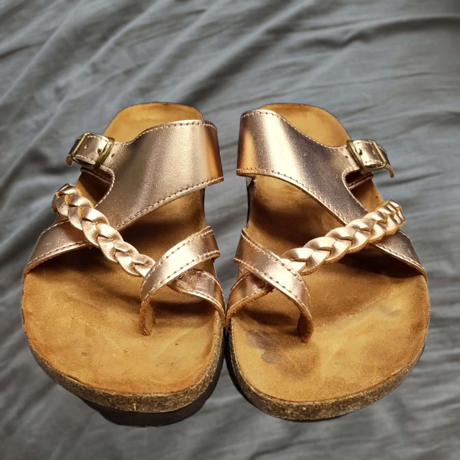 Vintage White Mountain Handpick Footbed Flip Flop Sandals Women Size 6M Brown Leather Slip On Size US 6 / IT 36 - 1 Thumbnail