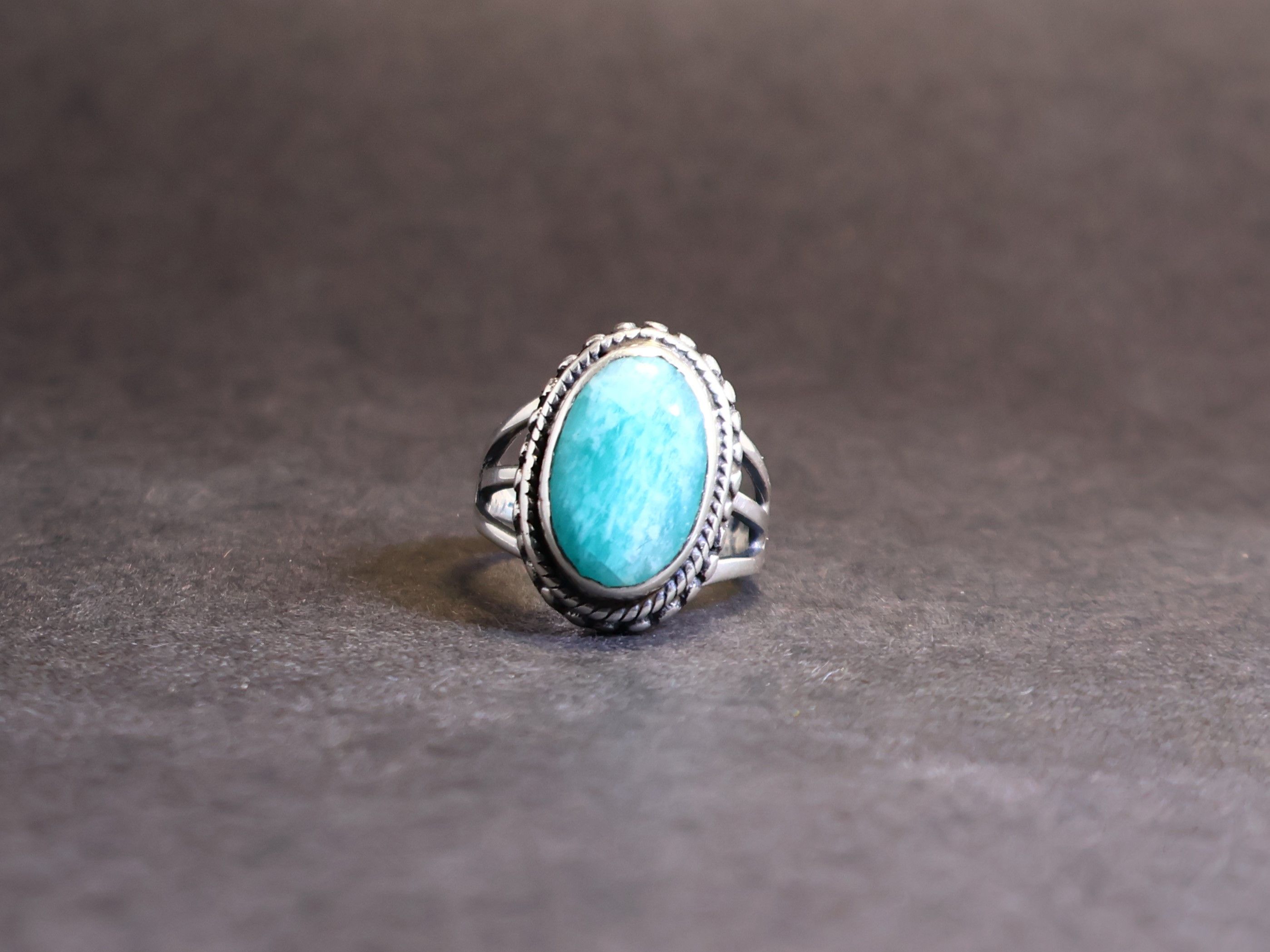 Handmade Amazonite Ring, 925 Sterling Silver Handmade Women Ring Size ONE SIZE - 9 Thumbnail
