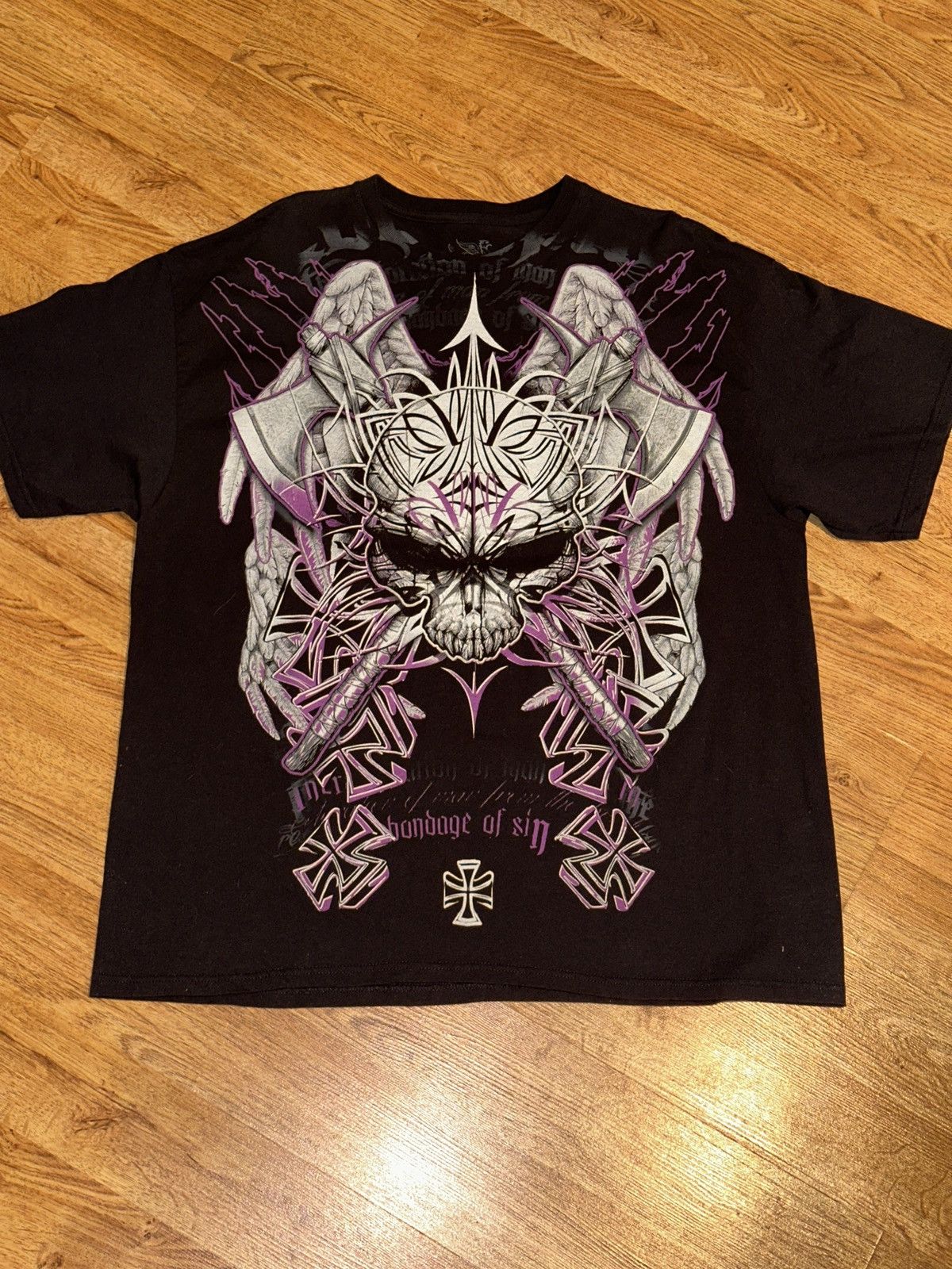 Chemistry Y2K CHEMISTRY BLACK PURPLE SKULL BAGGY CYBER GRUNGE 2XL Size US XXL / EU 58 / 5 - 6 Thumbnail