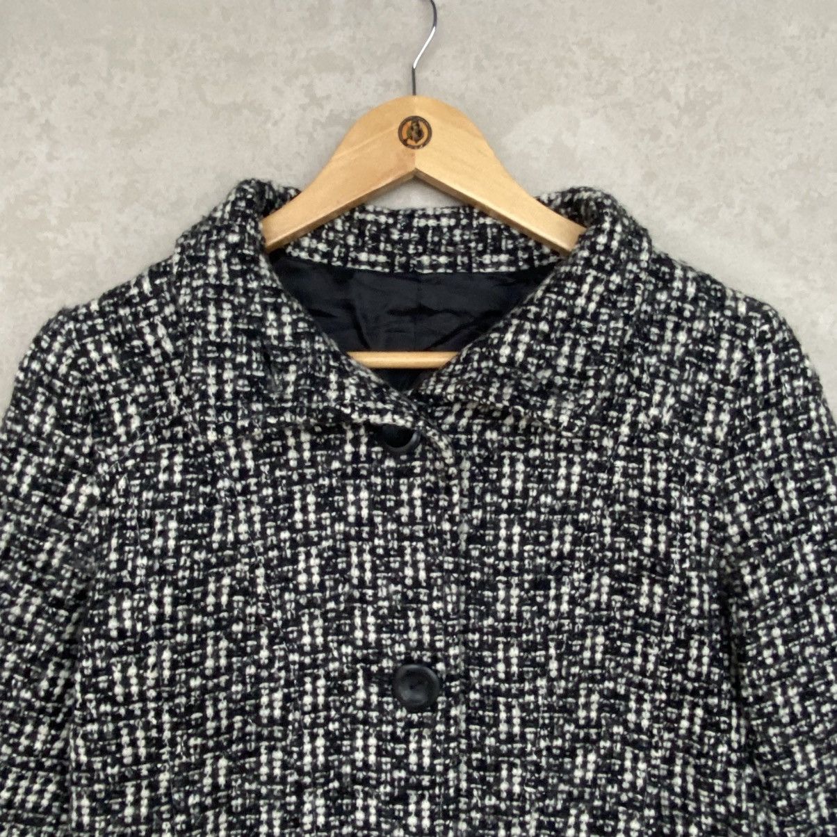 Other Vintage Black And White Tweetd Coat With Collar And Button Size L / US 10 / IT 46 - 4 Thumbnail