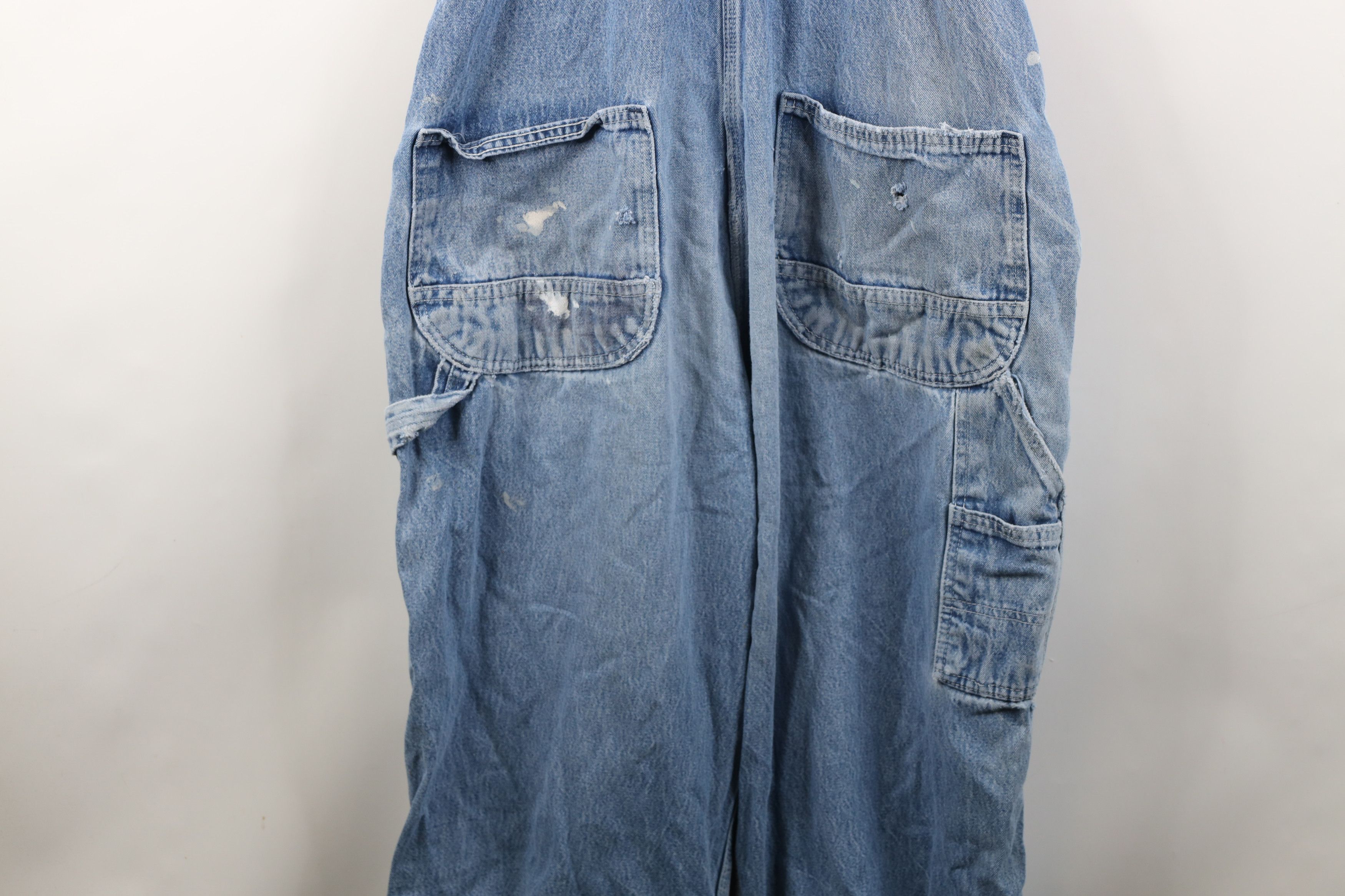 Vintage Vintage 90s Streetwear Thrashed Wide Leg Denim Jean Overalls Size US 40 / EU 56 - 19 Thumbnail