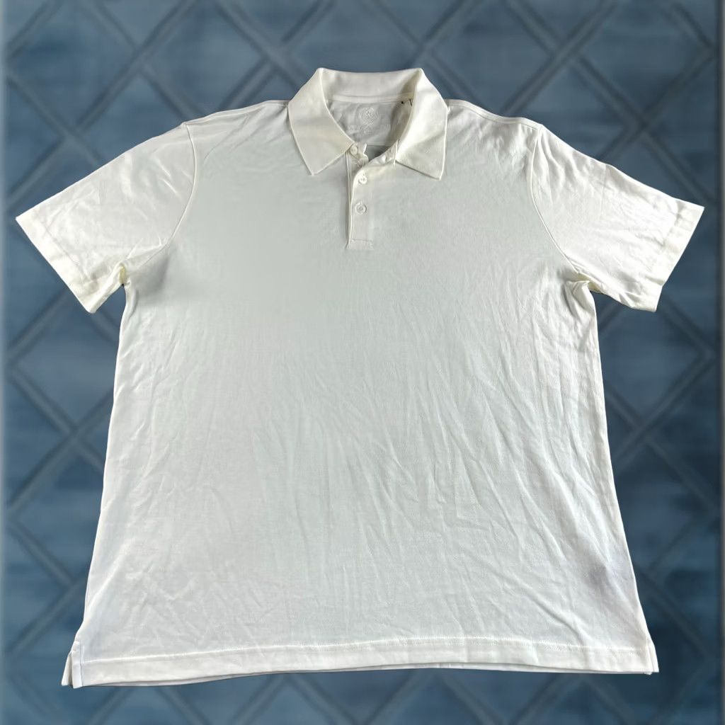 BUGATCHI BUGATCHI Polo Shirt Mens XL Ivory Golf Sports Classic Pima Cotton Short Sleeve Collared Pullover Button Logo Casual Formal Workwear Size US XL / EU 56 / 4 - 1 Thumbnail