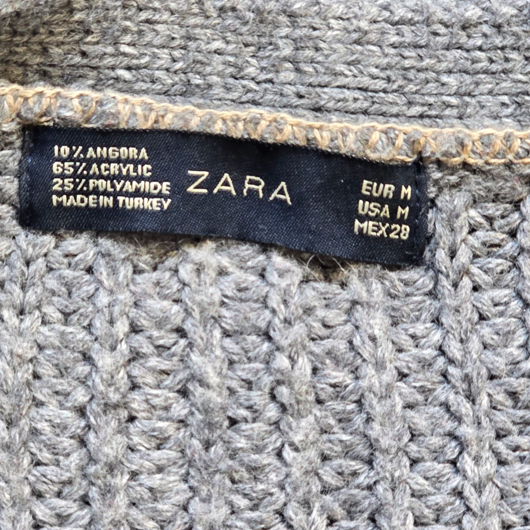 Zara Zara Sweater Cardigan Womens Size Medium Gray Cable-Knit Angora Casual Grandma Size M / US 6-8 / IT 42-44 - 3 Thumbnail