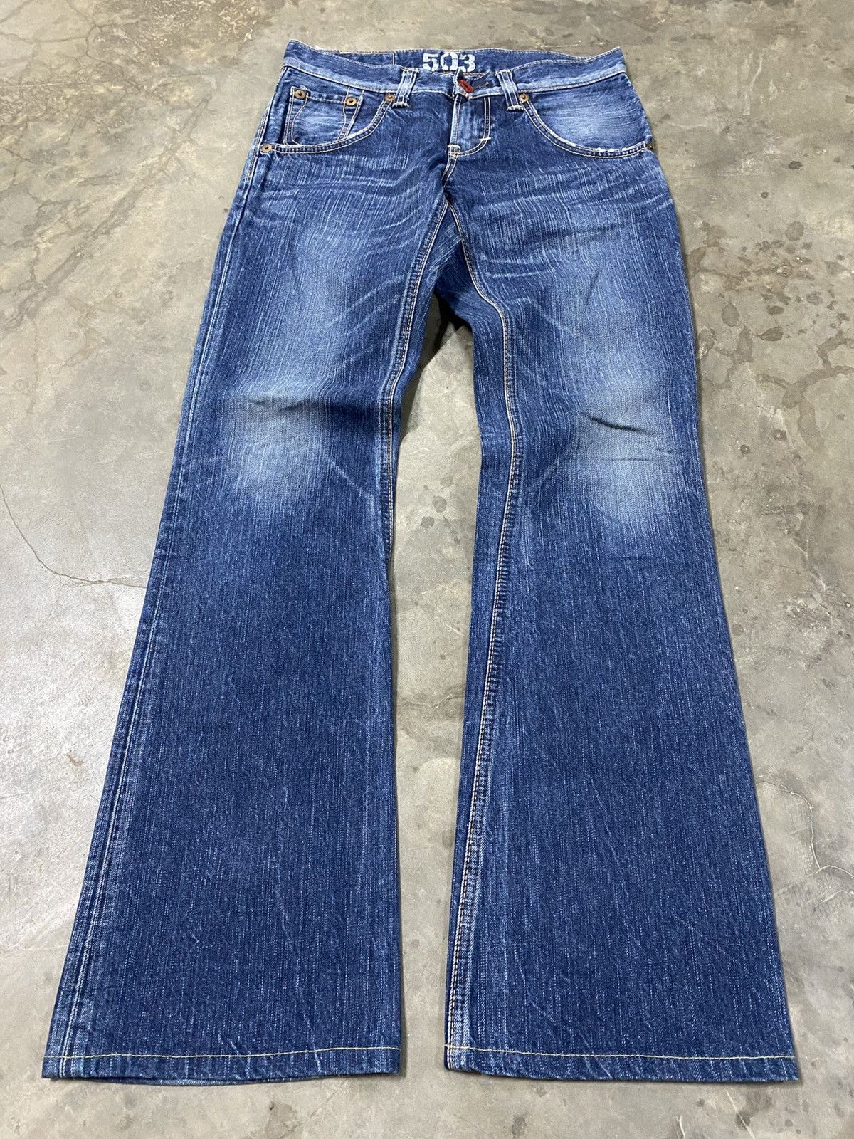 Edwin × Japanese Brand Flare Jeans Japanese Edwin 503 Claws Distressed @215 Size US 28 / EU 44 - 7 Thumbnail