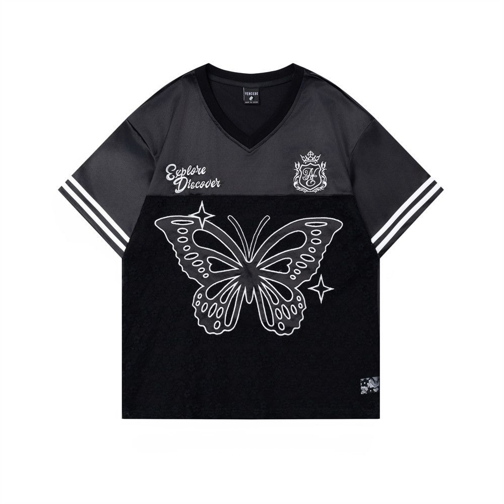 Japanese Brand × Vintage Butterfly patch embroidered lace panel T-shirt Size US M / EU 48-50 / 2 - 1 Thumbnail