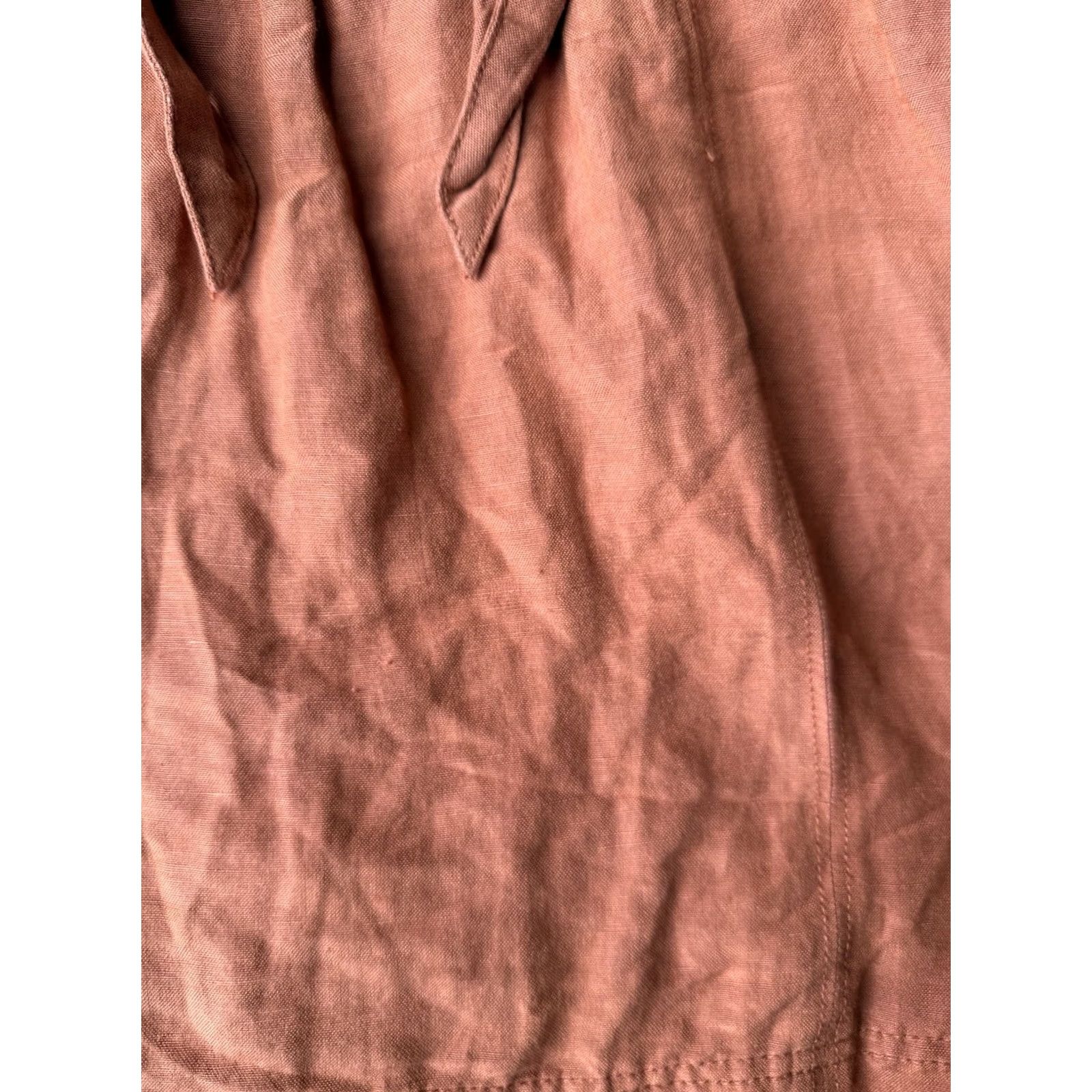 Vintage Maeve Anthropologie Linen Blend Twist Front Mini Dress Women’s XS Rust Orange Dress Size XS / US 0-2 / IT 36-38 - 7 Thumbnail