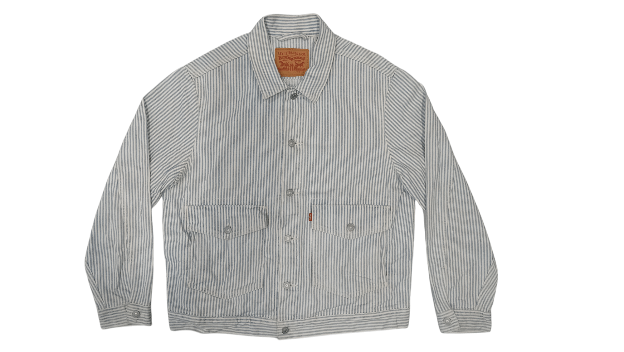Levi's Levi's Hickory Striped Denim Jacket (S 373) Size US L / EU 52-54 / 3 - 1 Thumbnail