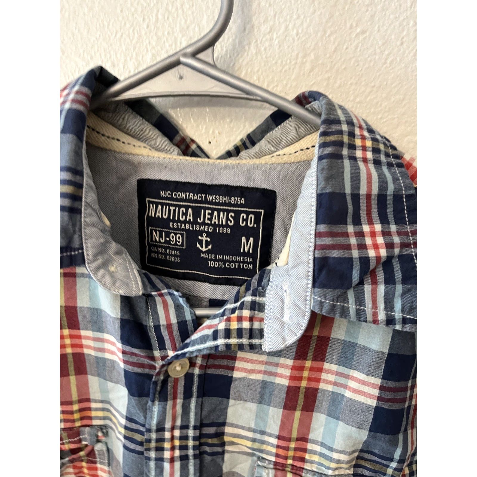 Nautica Nautica Button-Up Shirt Men M Plaid Short Sleeve Collared Cotton Multicolor Casual Workwear Mens Size US M / EU 48-50 / 2 - 3 Thumbnail
