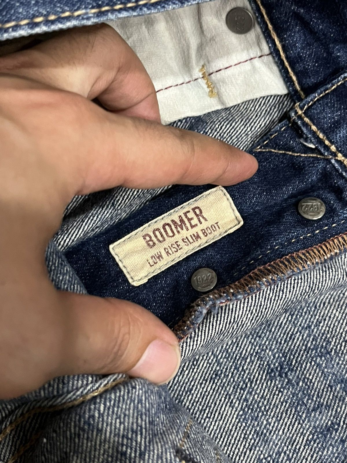 Hollister × Midwest Kids Hollister Boomer Low Rise Slim Bootcut Dark Blue Flare Jeans Size US 32 / EU 48 - 19 Thumbnail