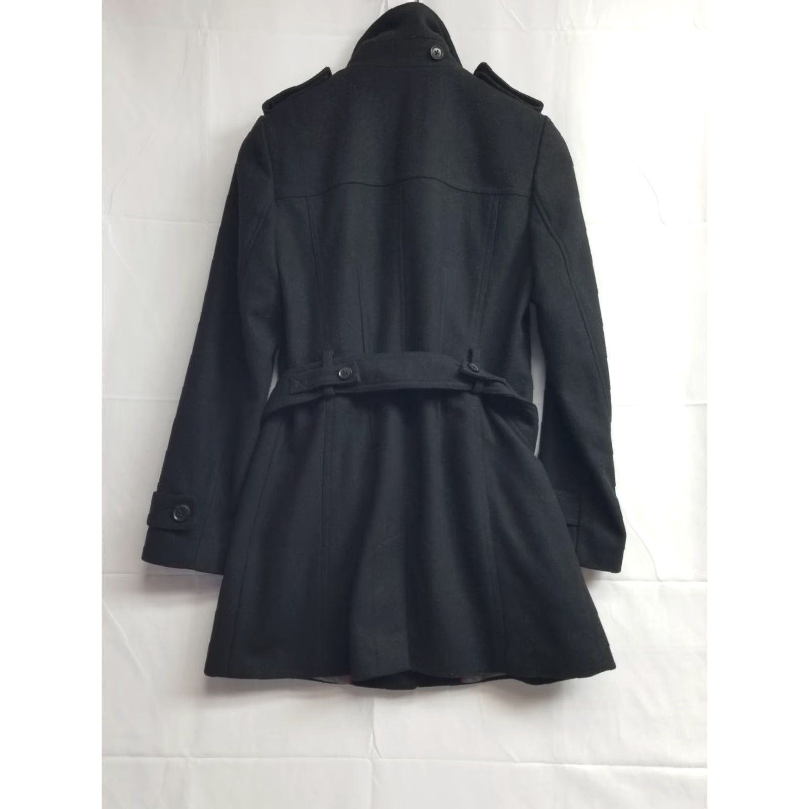 Banana Republic Banana Republic Coat BelTED Belted Wool Blend Black Women's Size Small Pea Coat Fall Winter Spring Wool Blend Regular Size S Belted Womens Size S / US 4 / IT 40 - 2 Thumbnail