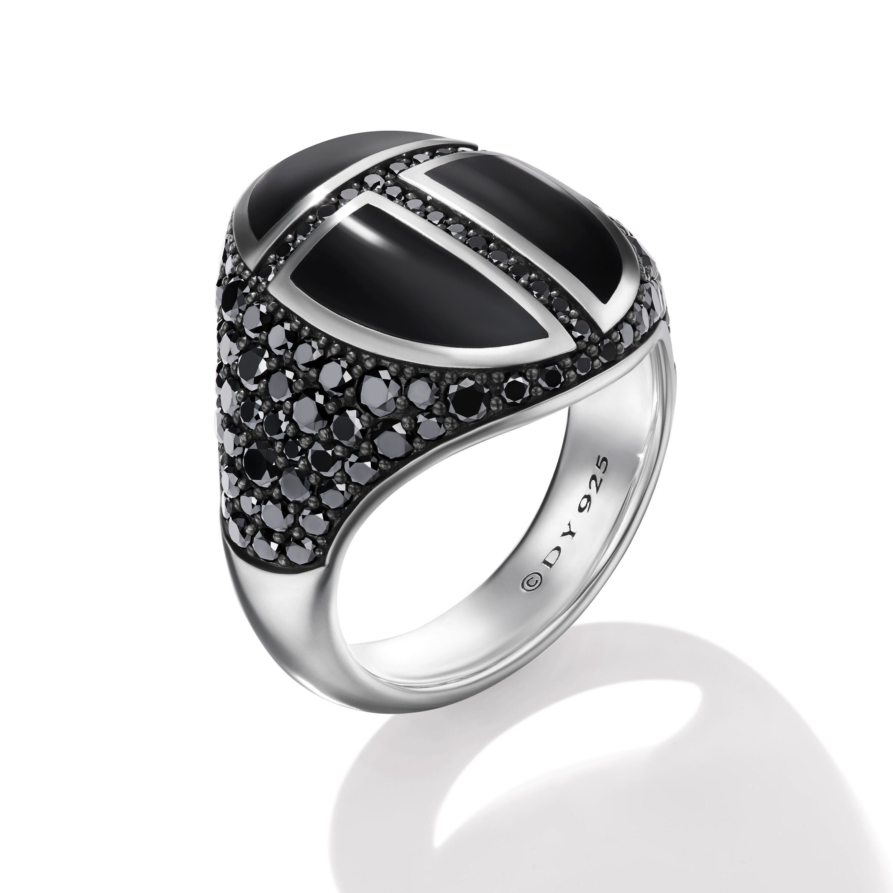 David Yurman o1w1db10325 Size: 11 /Cairo Signet Ring in Silver/Black Size ONE SIZE - 2 Thumbnail