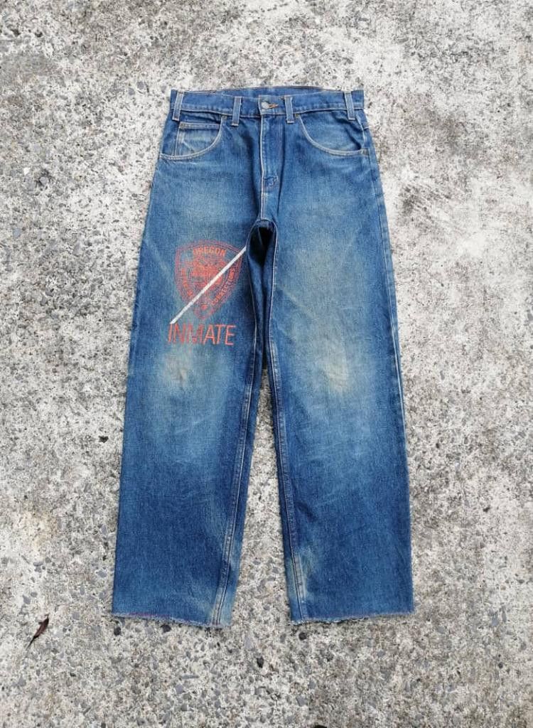 Handmade Prison Blues Oregon Department Of Corrections Denim Jeans Size US 30 / EU 46 - 3 Thumbnail