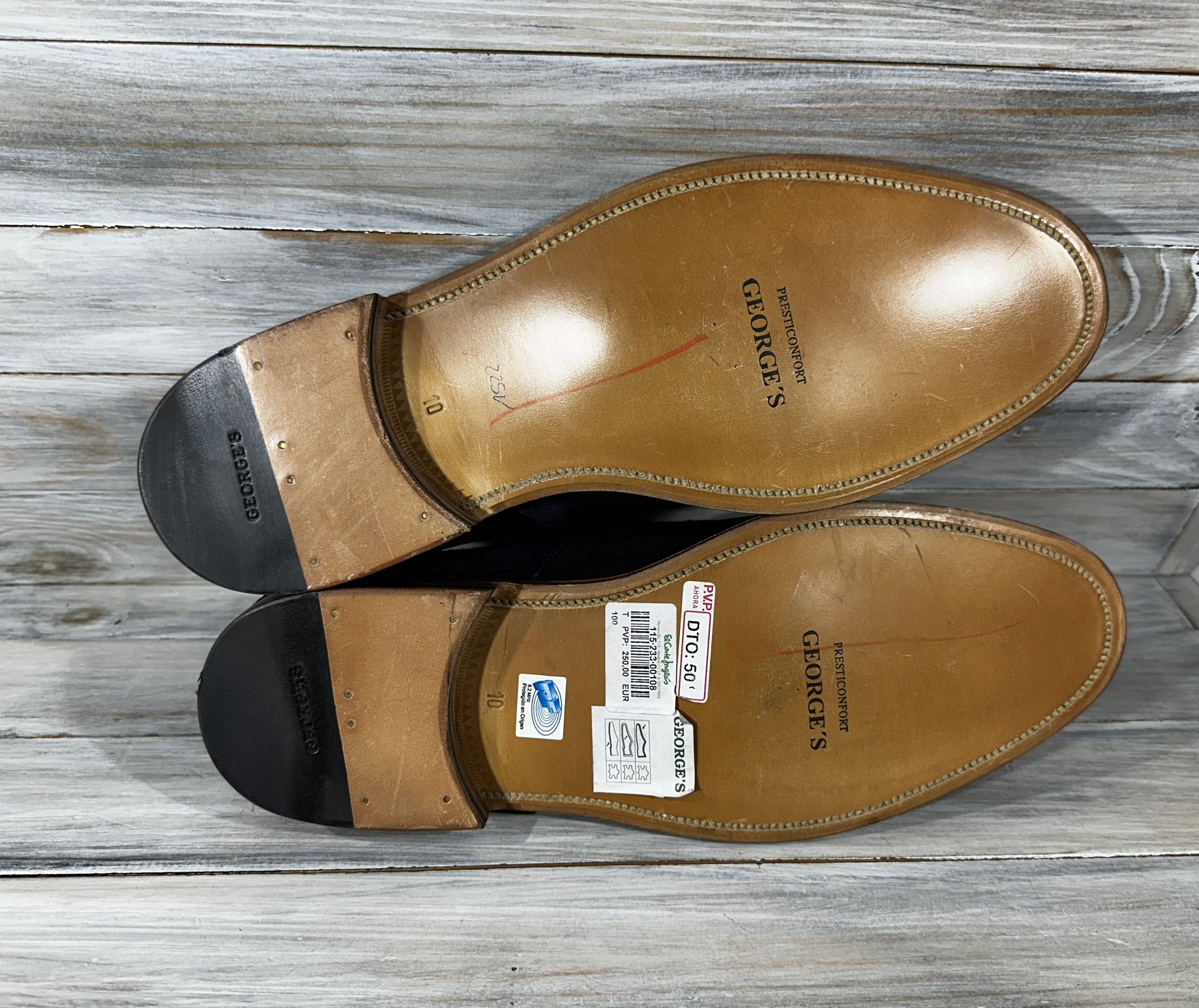 George × Handmade GEORGE'S Mallorca Handmade Tassel Suede Penny Loafers Navy Size US 11 / EU 44 - 8 Thumbnail