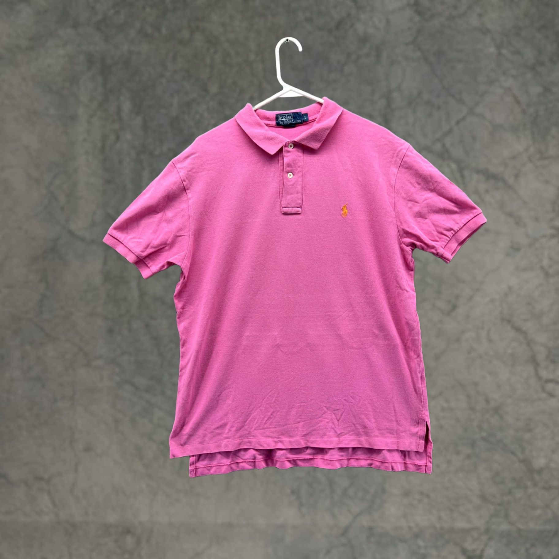 Polo Ralph Lauren Polo Shirt Mens Large Pink Polo by Ralph Lauren Solid Pony Logo Cotton Pique Casual Button Short Sleeve Old Style? Size US L / EU 52-54 / 3 - 1 Thumbnail