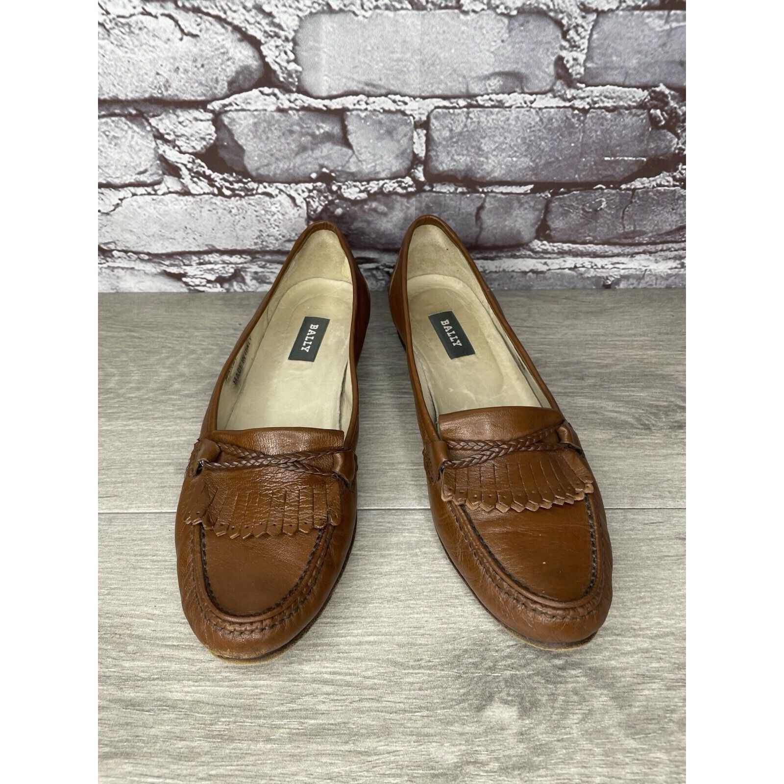 Bally Bally Margy Brown Leather Kiltie Braided Slip On Loafers Sho Size US 9 / IT 39 - 2 Thumbnail
