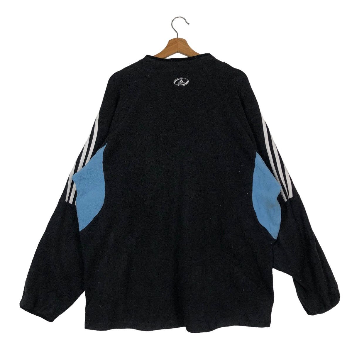 Adidas 🔥90’s Vintage Sweatshirt Long Sleeve Adidas All Black Rugby Size US L / EU 52-54 / 3 - 8 Thumbnail