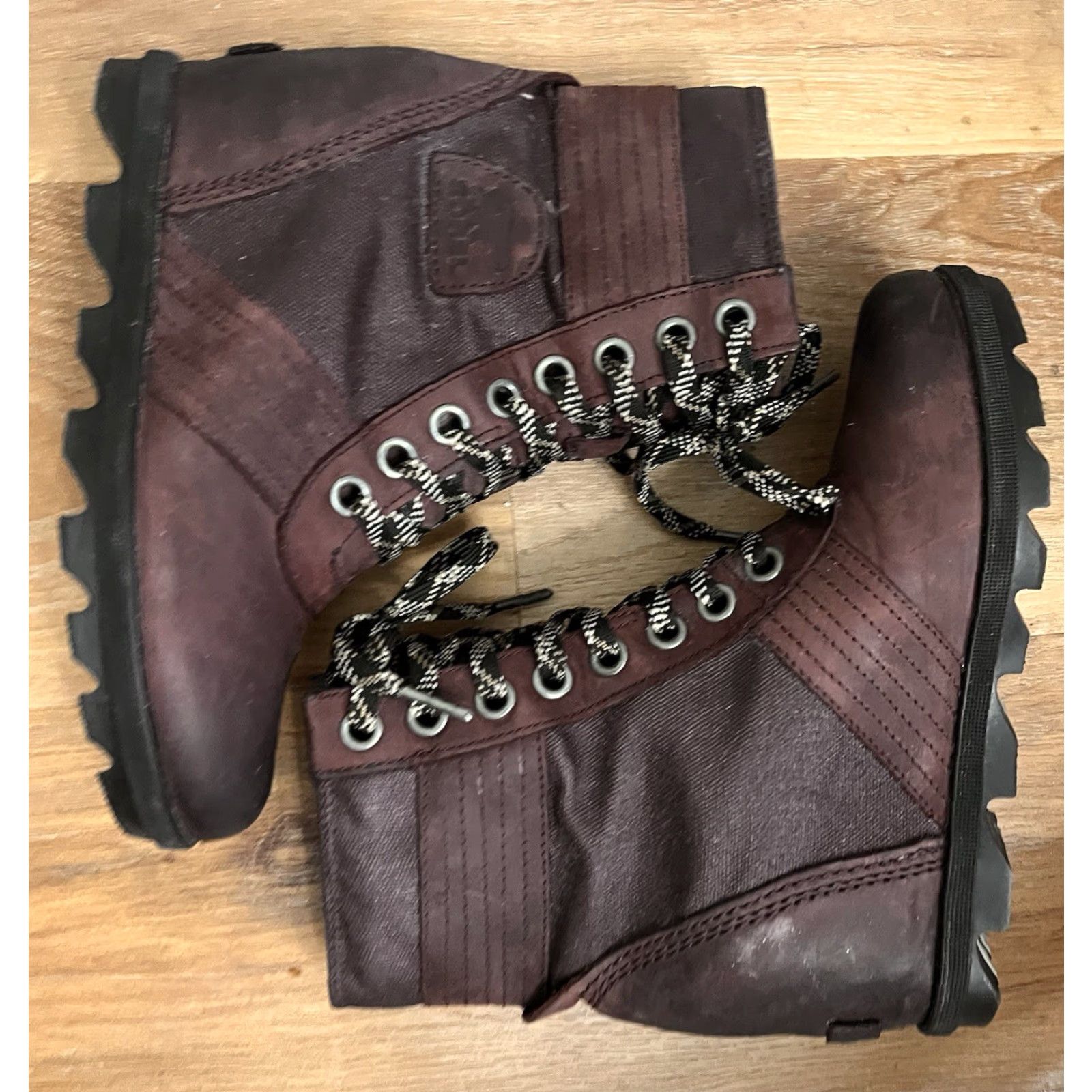 SOREL VINTAGE SOREL Lexie Boot Wedge Women 8 Red Wine Nubuck Waterproof Rubber Heel Wedge Boot Girls Womens Shoes/Burgundy Size US 8 / IT 38 - 2 Thumbnail