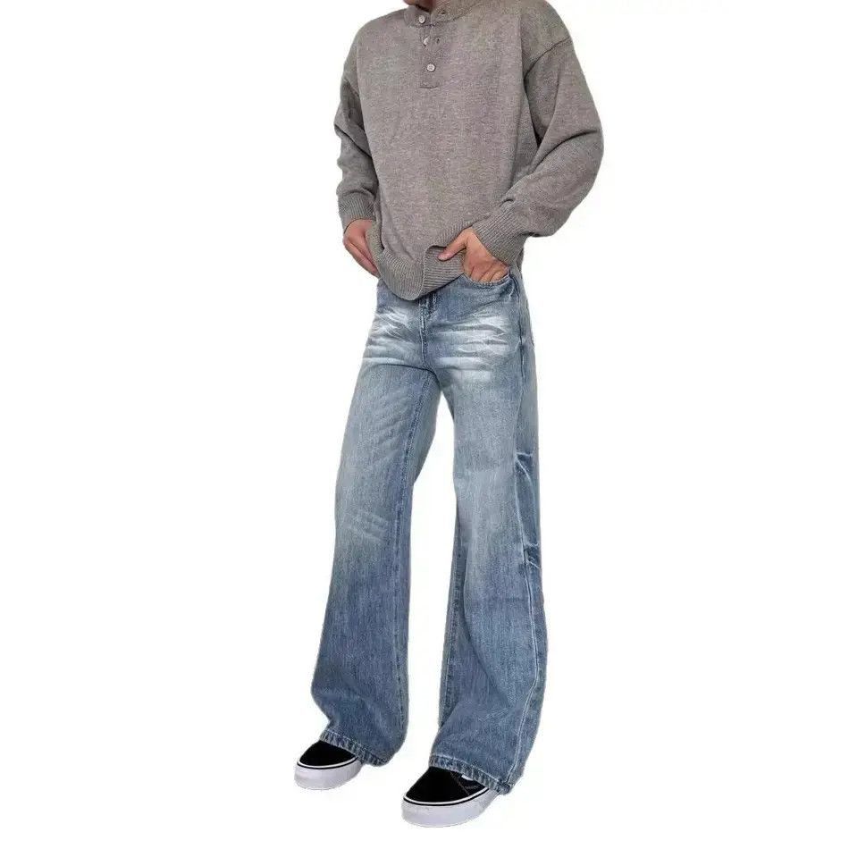 Japanese Brand Loose straight leg micro flared jeans Size US 32 / EU 48 - 5 Thumbnail