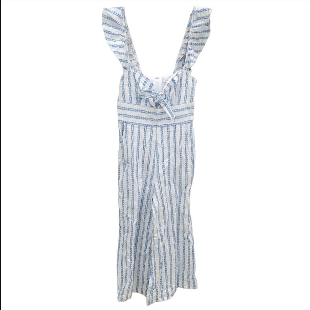 BCBGeneration EUC BCBGeneration Ruffle Sleeve Striped Jumpsuit in Sky Blue Size 26" / US 2 / IT 38 - 5 Thumbnail