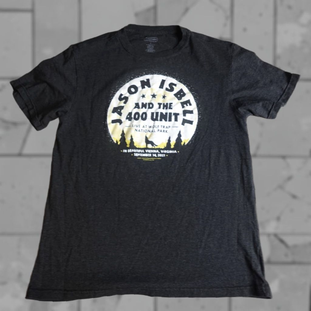 Olive Jason Isbell Shirt Large Charcoal Gray Live at Wolftrap Shirt Mens L Gray Live at Wolftrap Graphic Print Size US L / EU 52-54 / 3 - 1 Thumbnail