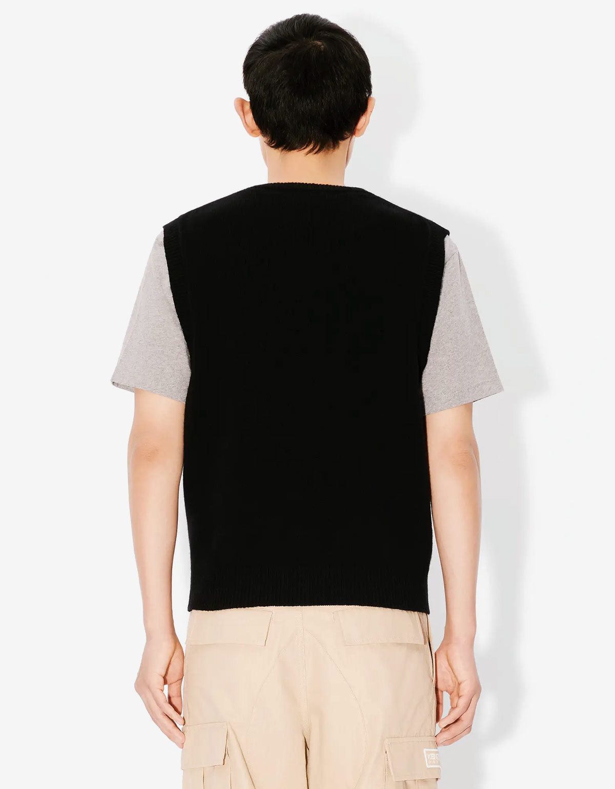 Kenzo Kenzo Black Boke Flower Embroidered Sleeveless Wool Jumper Size US XL / EU 56 / 4 - 4 Thumbnail