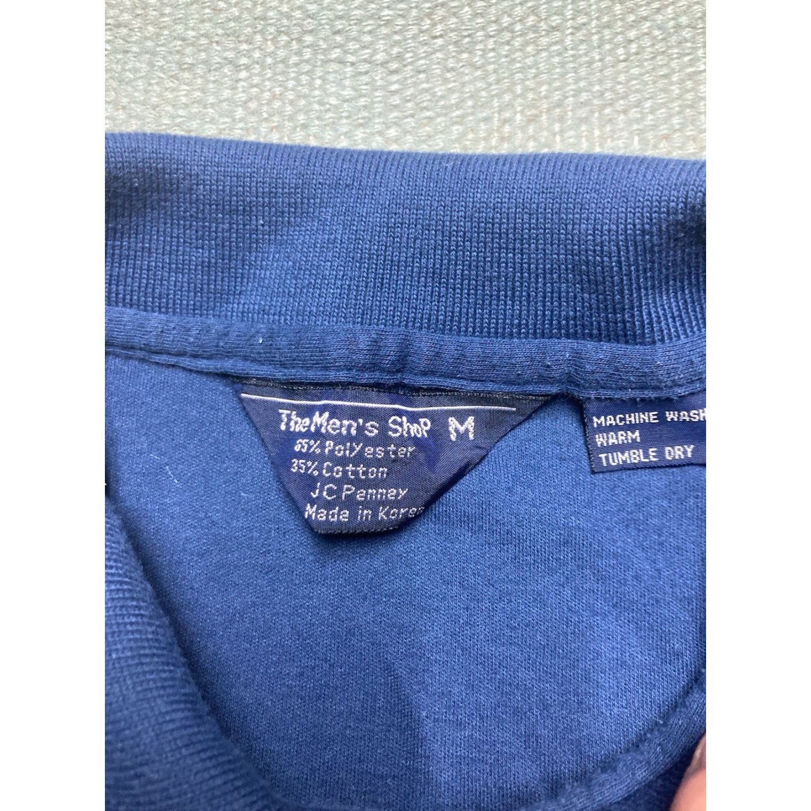 Vintage VINTAGE 80s Navy Blue Polo Shirt Short Sleeve Mens M JCPenney Poly Cotton 80s Polo Navy Blue Workwear Casual Shirt Mens Size US M / EU 48-50 / 2 - 4 Thumbnail