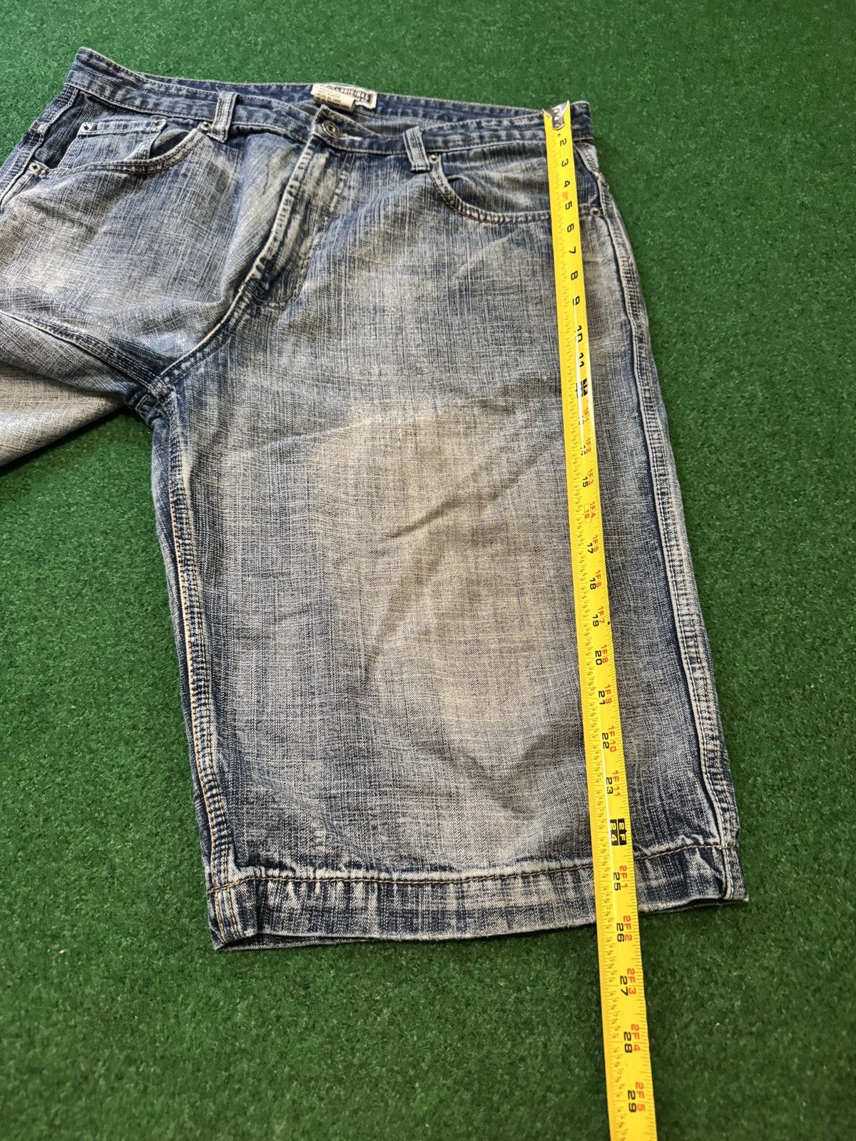 Route 66 Y2K Baggy Below Knee Grunge Hip Hop Skater Denim Shorts Size US 36 / EU 52 - 7 Thumbnail